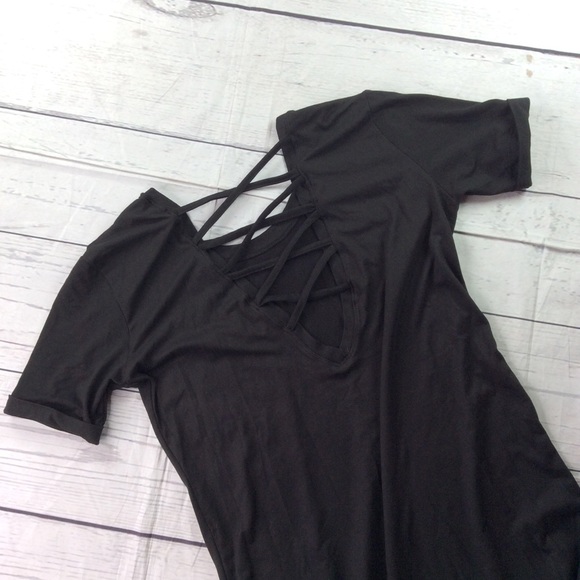 Daily Collection Cross Back Soft Stretchy Maxi Dress Size L Black NWT - Picture 6 of 11